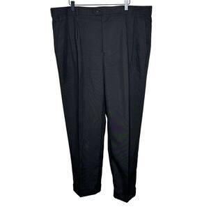 Bocaccio UOMO Black Straight Leg Cuffed Pants Workwear Office Party 42x30